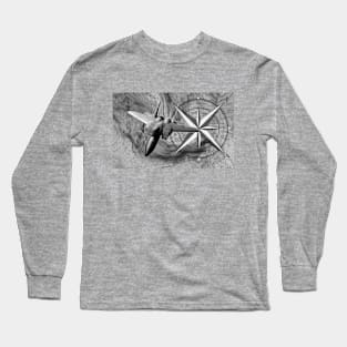 Fighter jet with navigation vectors Long Sleeve T-Shirt